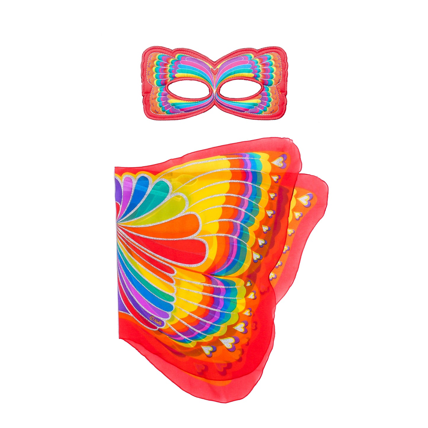 RAINBOW BUTTERFLY WINGS + MASK in eco-friendly cotton gift bag