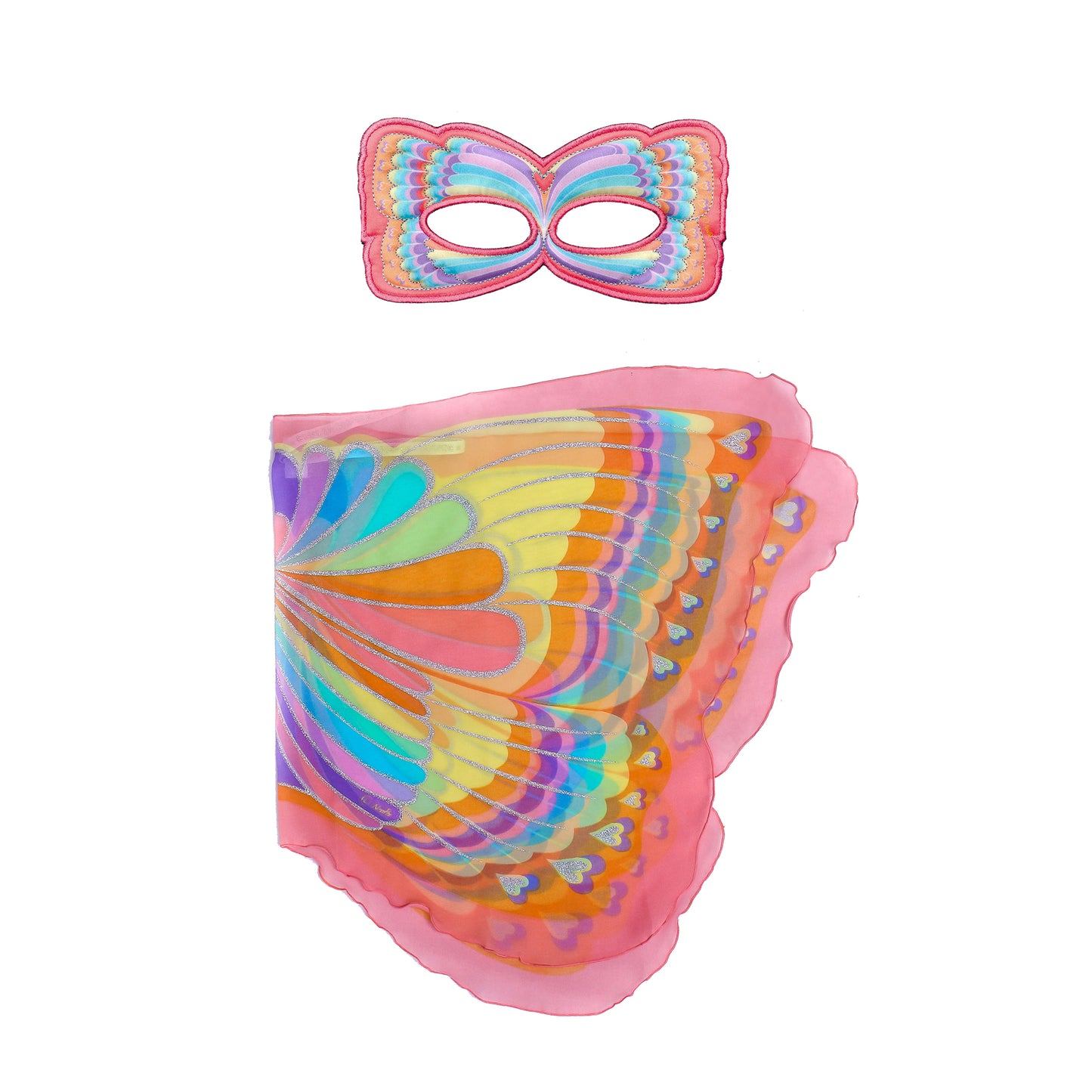 RAINBOW BUTTERFLY WINGS + MASK in eco-friendly cotton gift bag