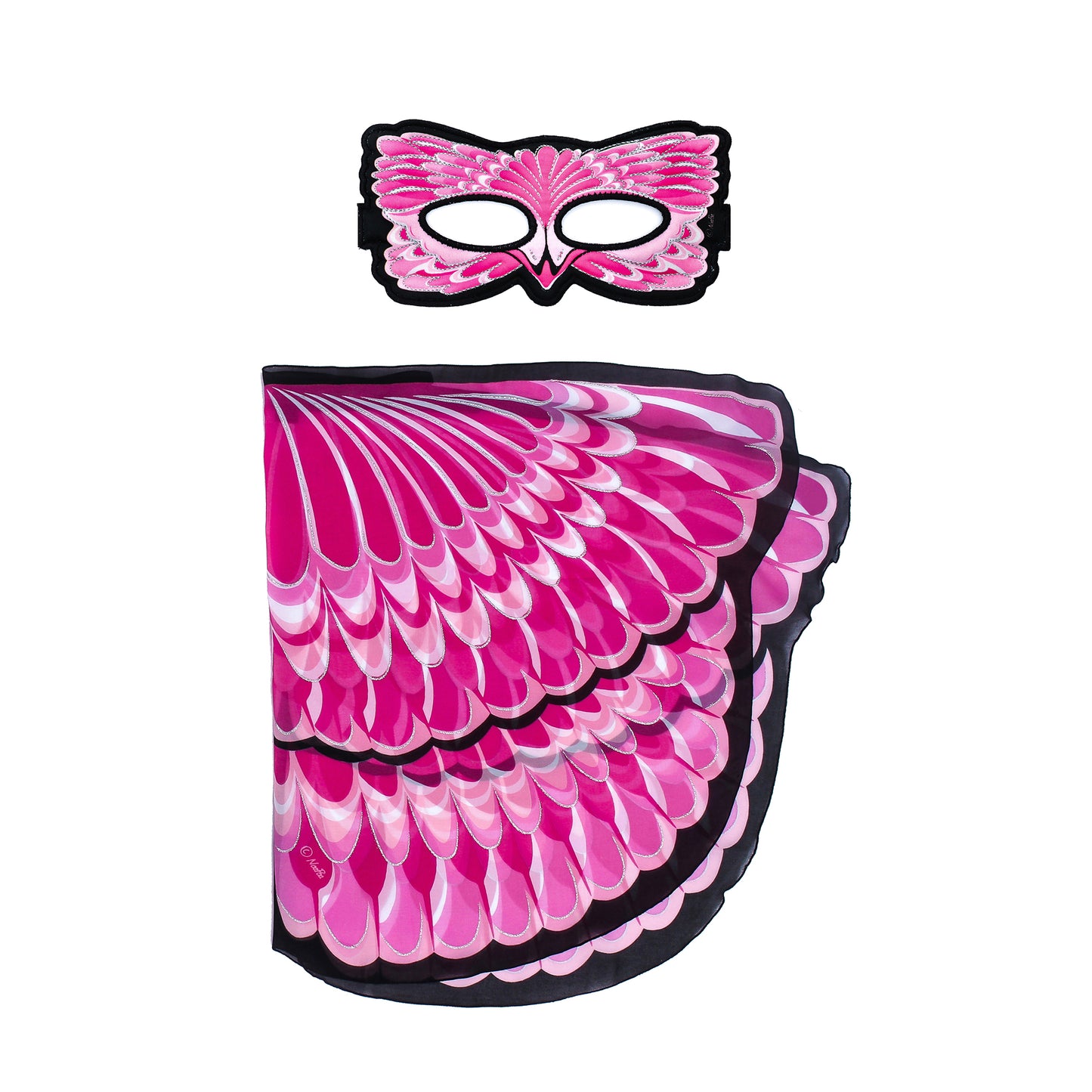 PINK FLAMINGO WINGS + MASK in eco-friendly cotton gift bag