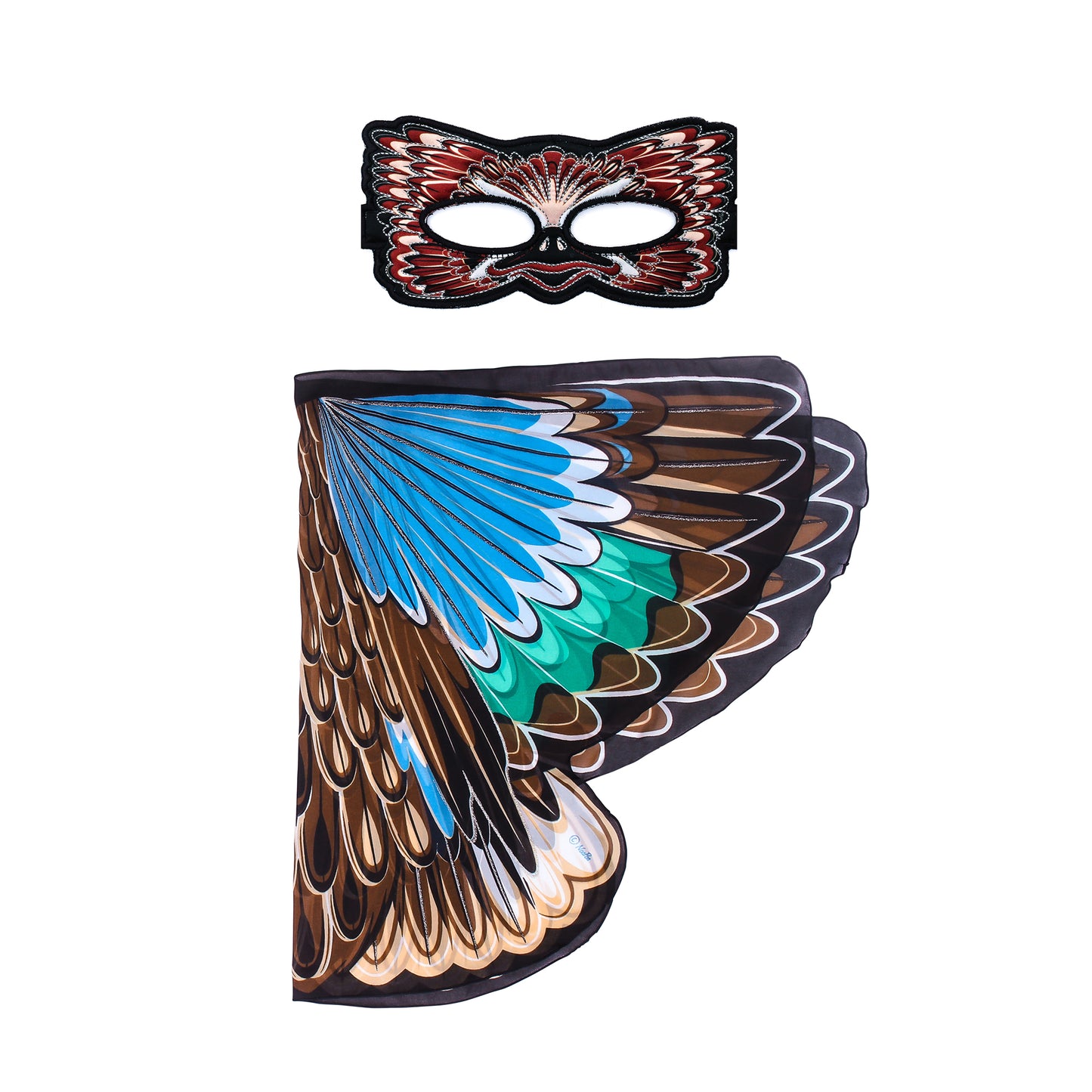 BLUE-WINGED TEAL DUCK WINGS + MASK in eco-friendly cotton gift bag