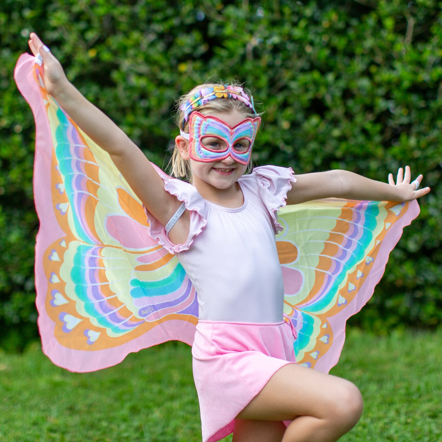RAINBOW BUTTERFLY WINGS + MASK in eco-friendly cotton gift bag